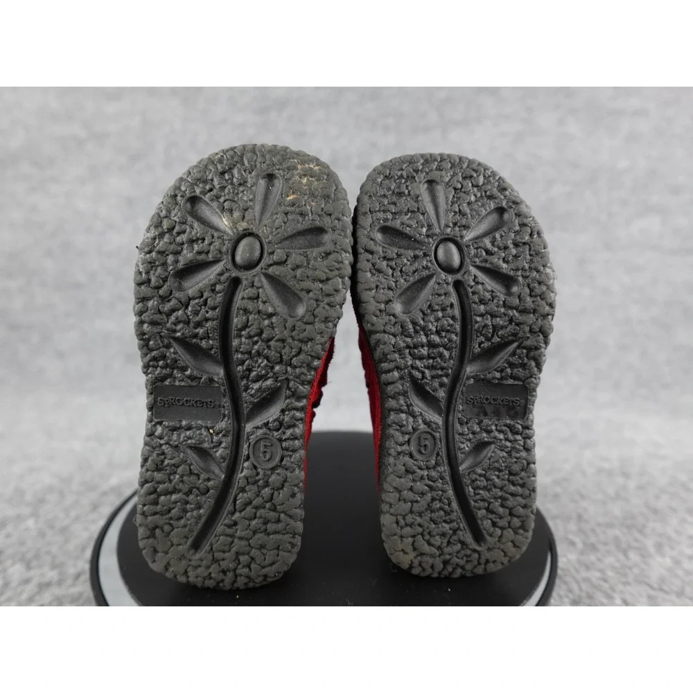 Sprockets Red Suede Butterfly‎ Flower Embroidered Kids Boots Size 5